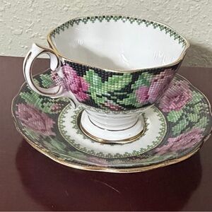 Royal Vintage Royal Albert Needle Point Tea
Cup and Saucer
Needlepoint